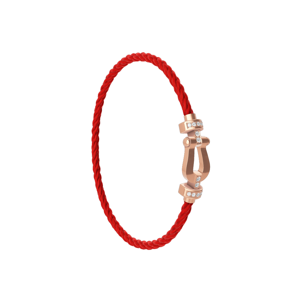 Force 10 Medium Rose Gold and Diamond Pavé Cable Bracelet