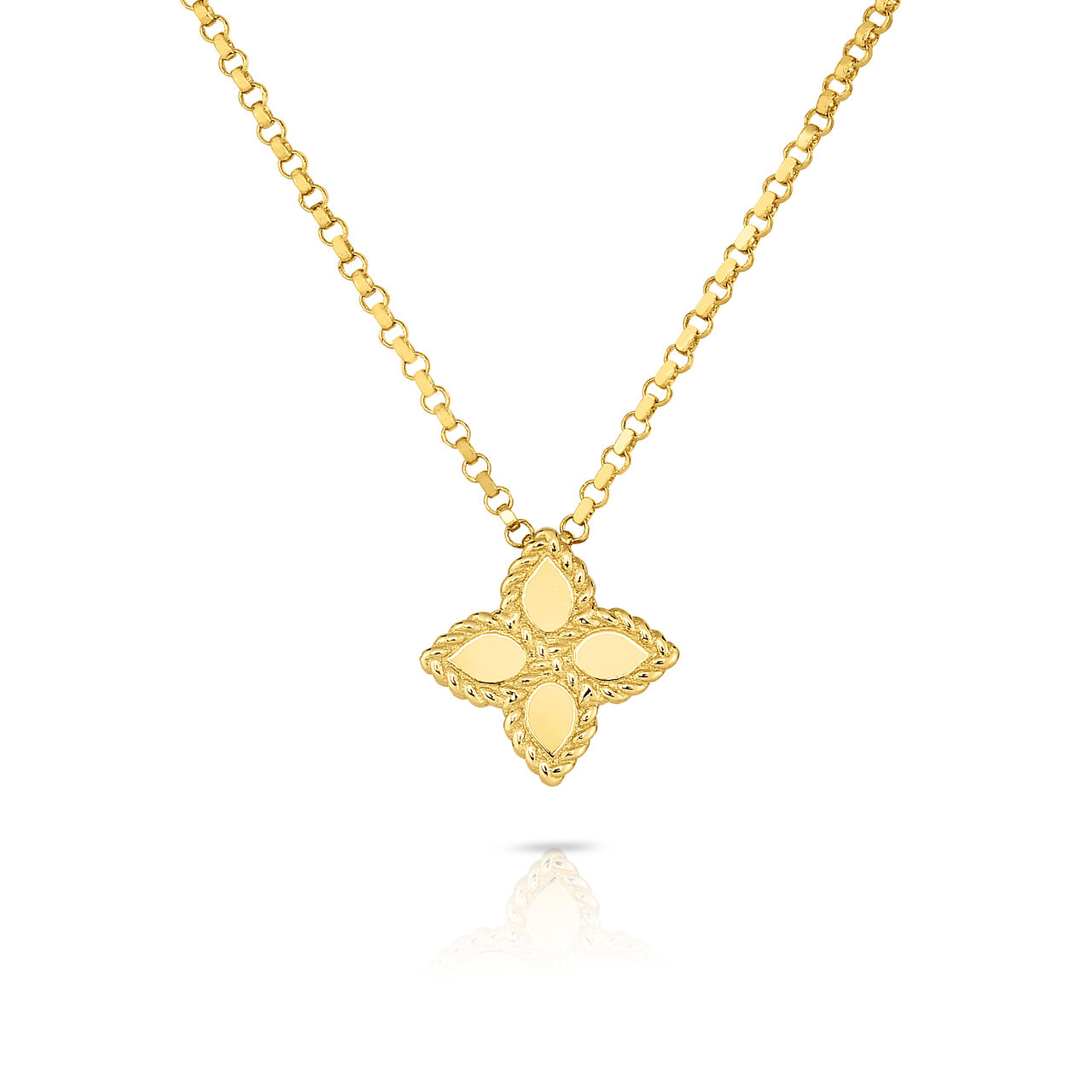 Princess Flower Small Yellow Gold Pendant Necklace image number 0