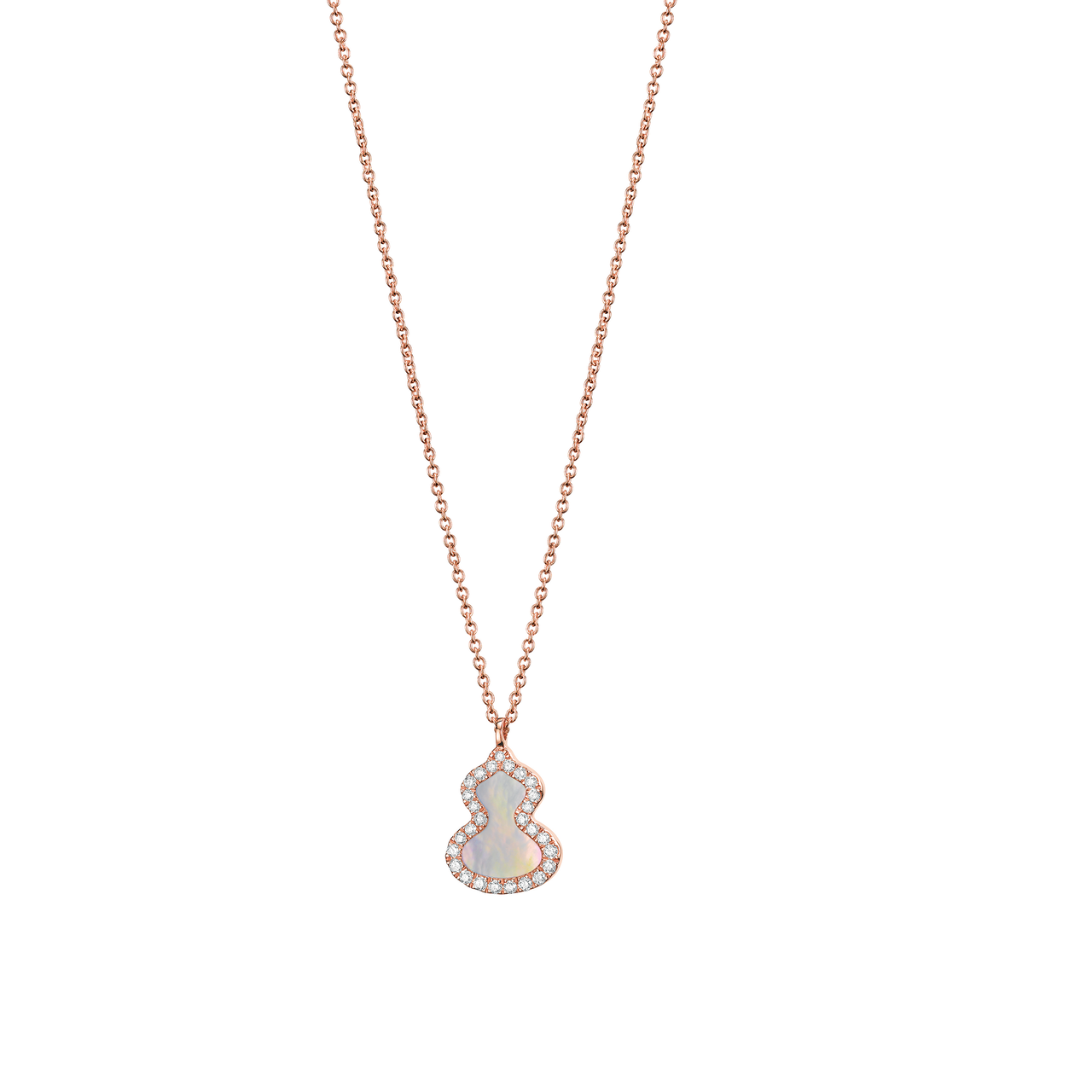 Qeelin Petite Wulu Rose Gold Necklace with Diamonds and Mother of Pearl WUNL0006BRGDMOP Front image number 0