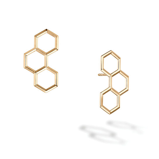 Bijoux Birks Bee Chic Yellow Gold Hexagons Drop Earrings image number 0