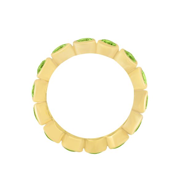 Oval Peridot Bezel Eternity Ring