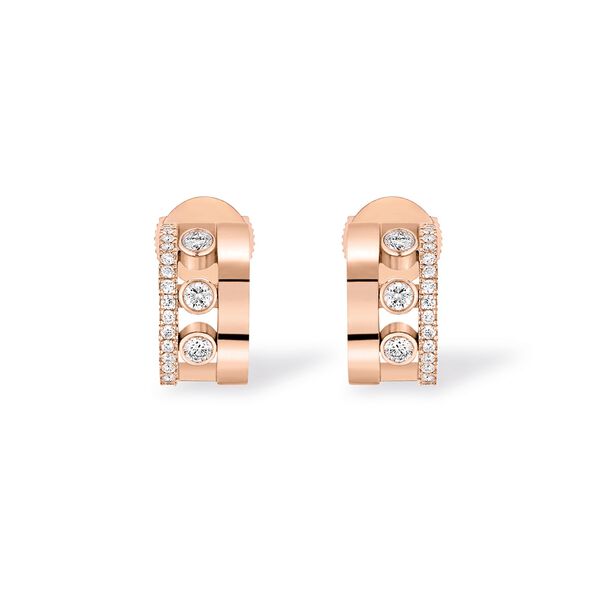 Move Romane Mini Rose Gold and Diamond Hoop Earrings