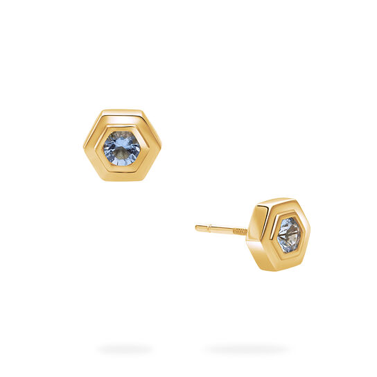 Birks Bee Chic Yellow Gold Birthstone Earrings, Aquamarine image number 0