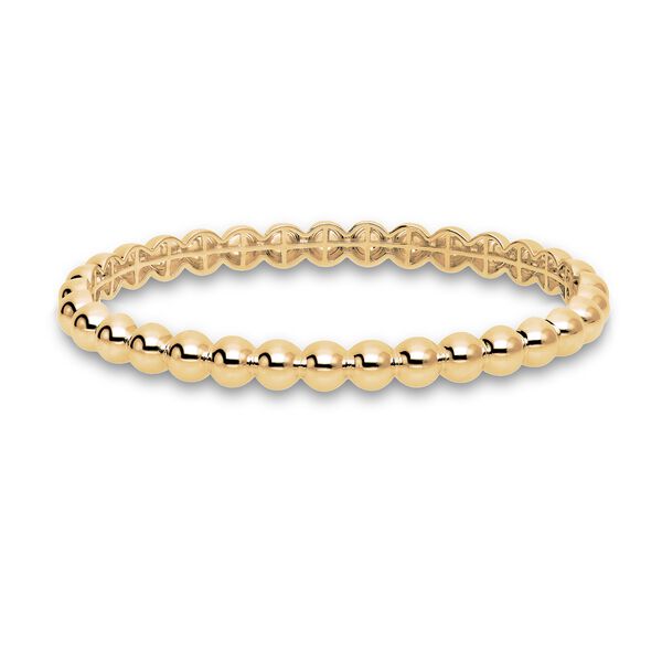 Yellow Gold Beaded Bangle, Large