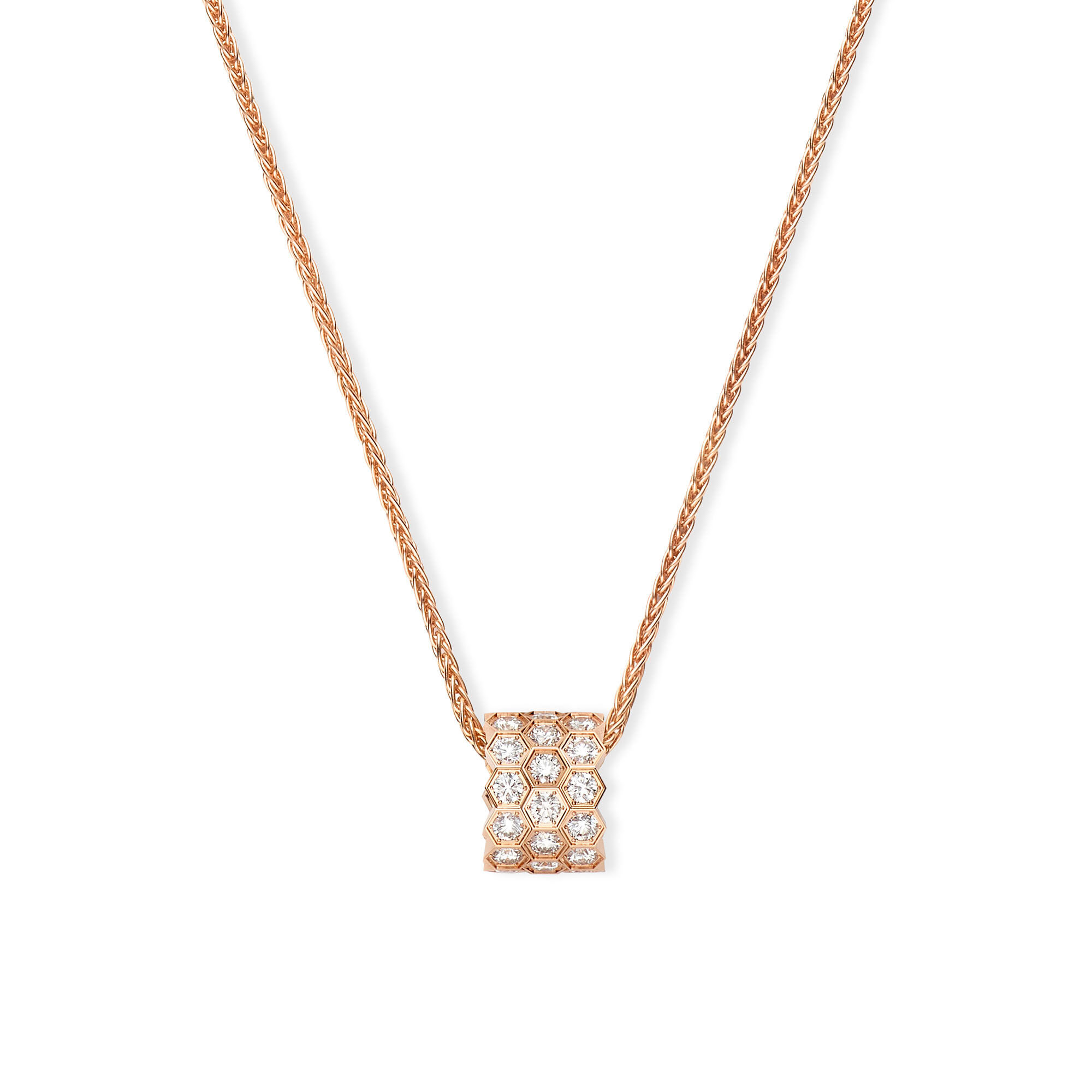 Bee de Chaumet Medium Rose Gold and Diamond Pavé Pendant