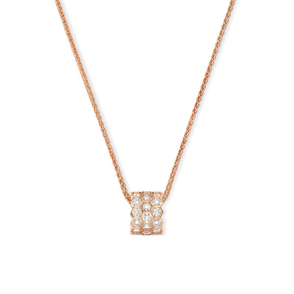 Pendentif Bee de Chaumet en or rose avec pavé de diamants, moyen modèle