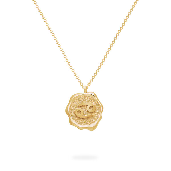Zodiac Cancer Pendant in Yellow Gold