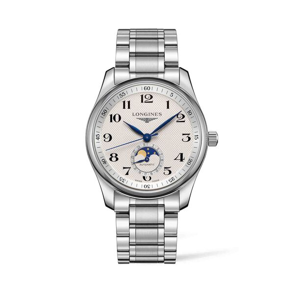40mm Automatique Phases De Lune. Cadran Grain d'orge Argent