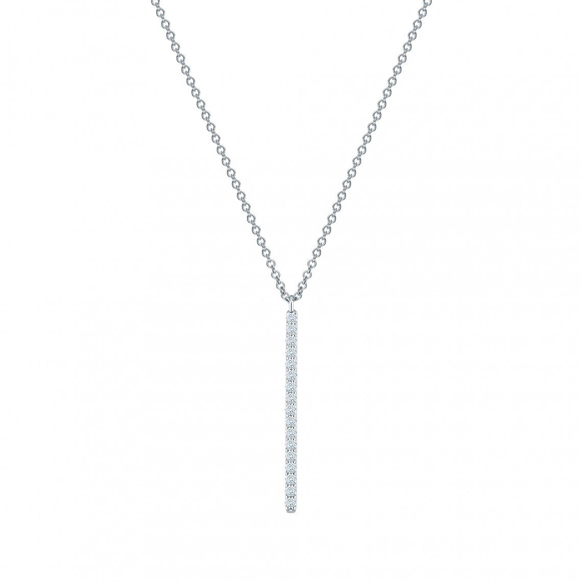 Vertical bar deals necklace with diamond