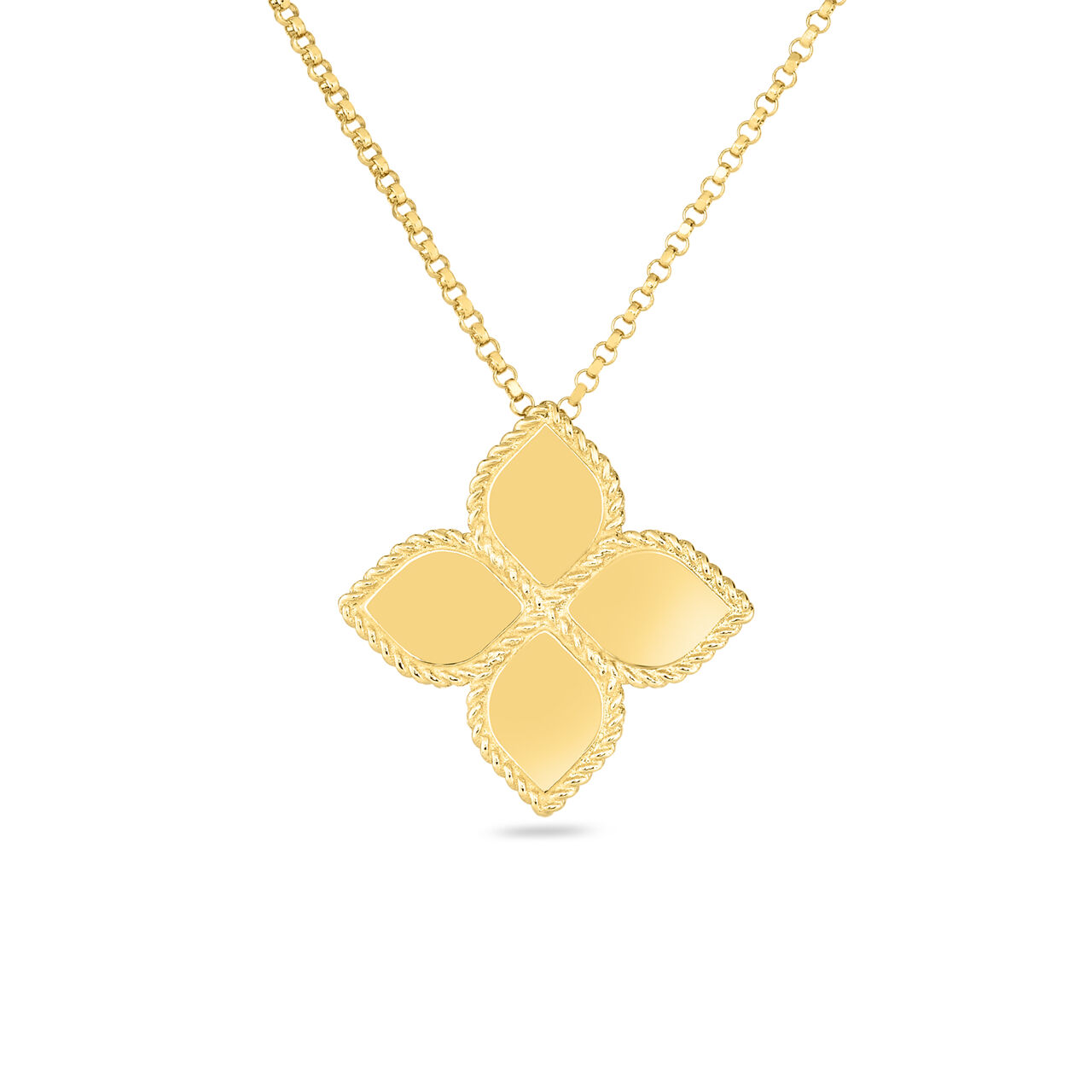 maison birks roberto coin large princess flower yellow gold pendant image number 0