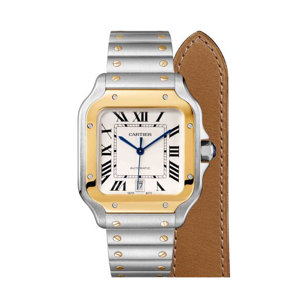 Santos de Cartier 40 mm automatique en or jaune et acier inoxydable, grand modèle