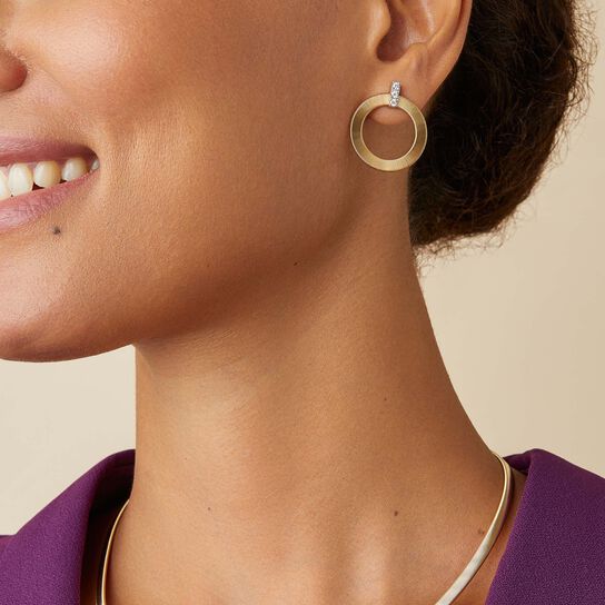 Masai Yellow Gold and Diamond Earrings image number 1
