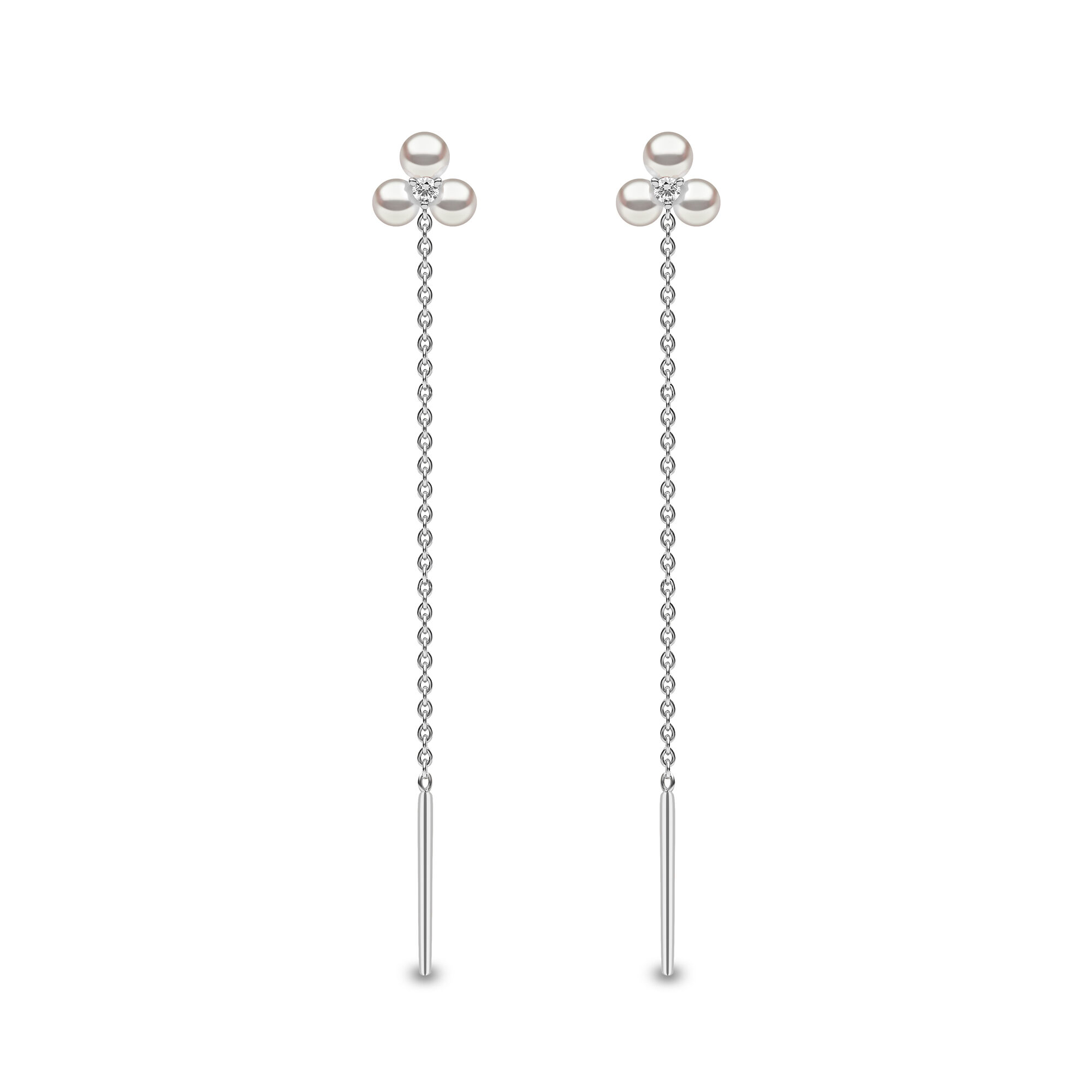 White gold long earrings store