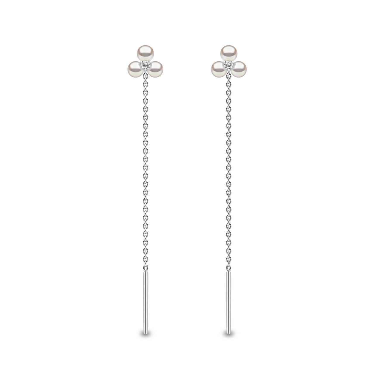 Yoko London Boucles d'oreilles pendentives Trend en or blanc avec perles et diamants image number 0