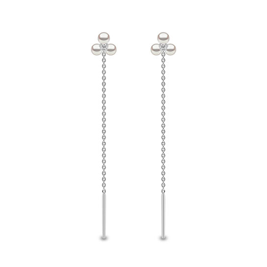 Yoko London Boucles d'oreilles pendentives Trend en or blanc avec perles et diamants image number 0