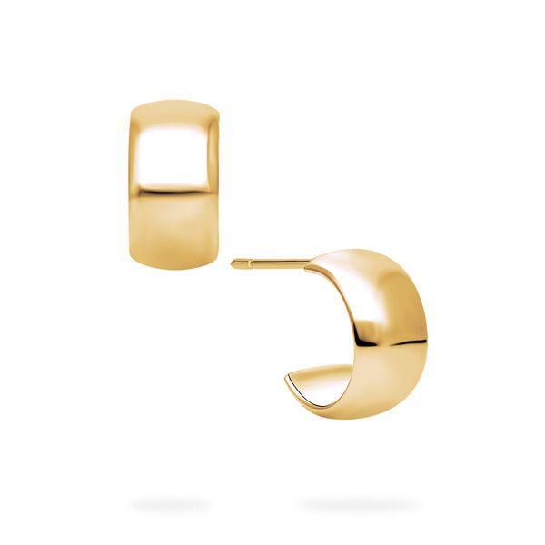 Yellow Gold Wide Hoop Earrings