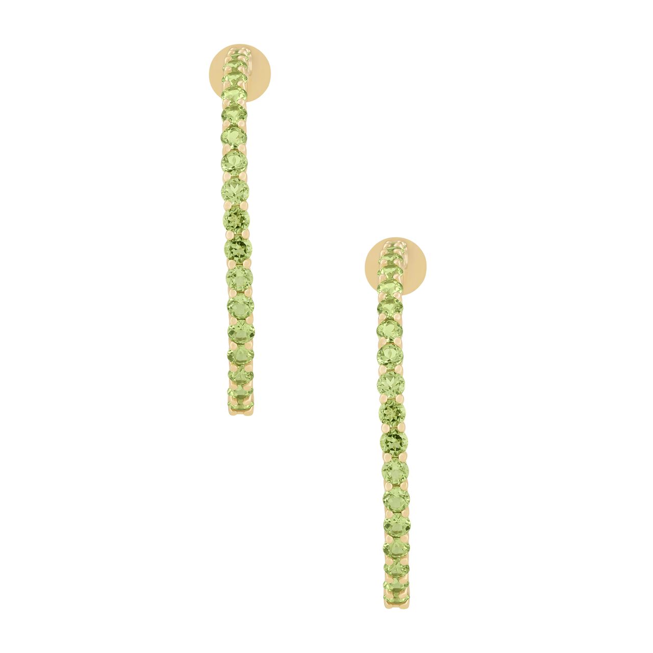 Peridot Prong Set Hoop Earrings image number 1