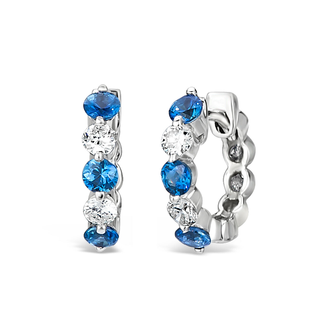 maison birks salon white gold sapphire and diamond hoop earrings ewp9558s18kt front image number 0