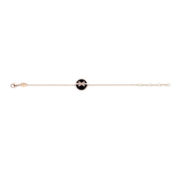 Bracelet Liens Harmony en or rose avec onyx et diamants