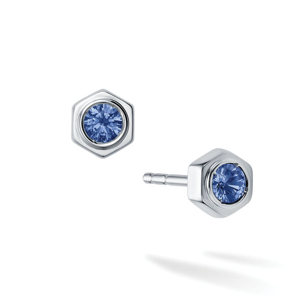 Sapphire and Silver Stud Earrings