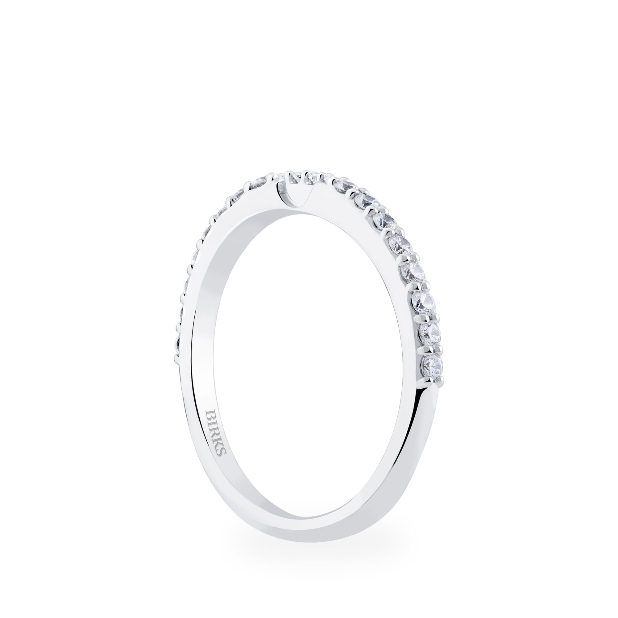 White gold and diamond wedding band top