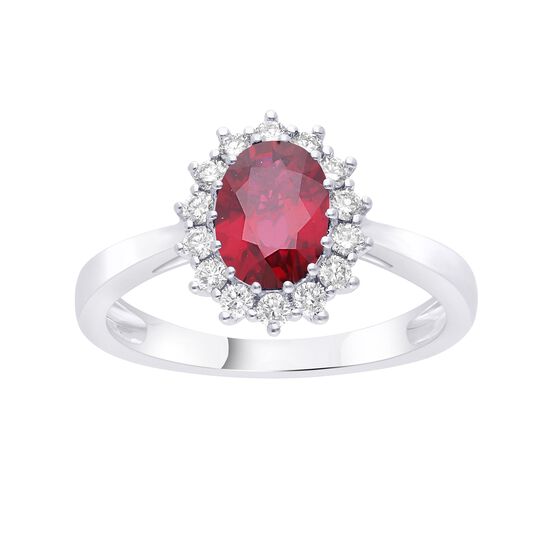 maison birks salon oval ruby diamond halo ring sg09201r ru front angle image number 3