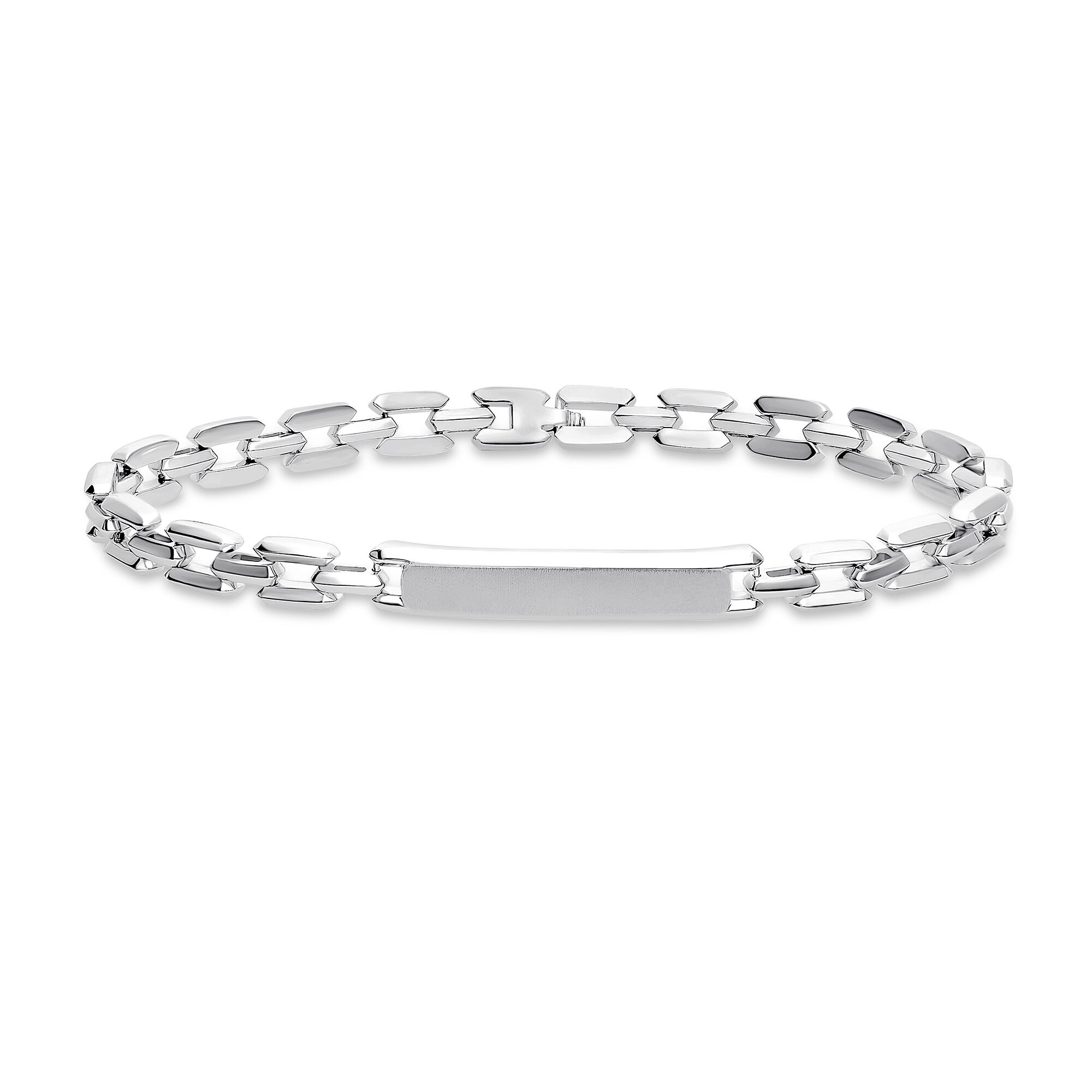 Sterling Silver Men's Bar Link Bracelet