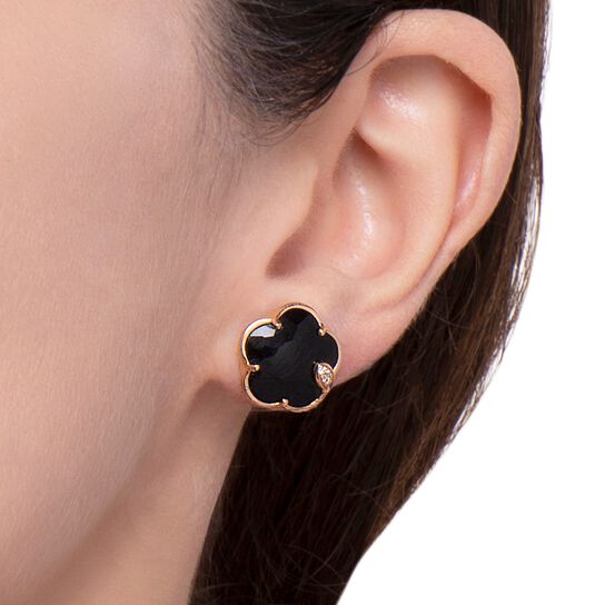 Pasquale Bruni Petit Joli Rose Gold, Onyx and Diamond Stud Earrings 16112R image number 1