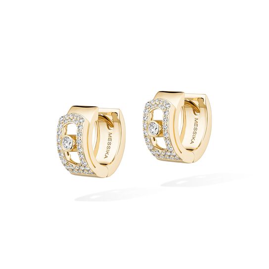 Messika Move Noa Yellow Gold and Diamond Pav&eacute; Hoop Earrings image number 1