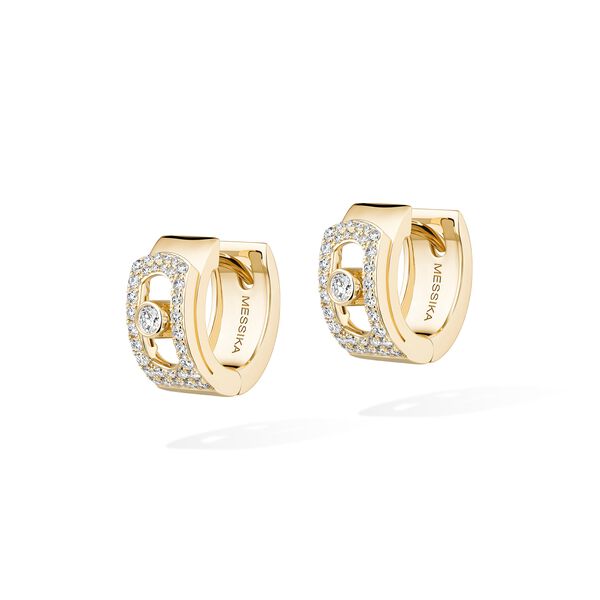 Move Noa Yellow Gold and Diamond Pav&eacute; Hoop Earrings