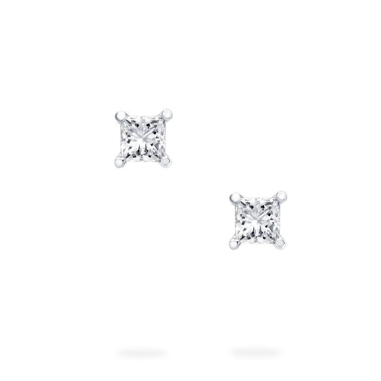 Princess Cut Diamond Solitaire Earrings