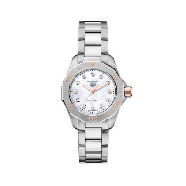 Aquaracer Professional 200 30 mm quartz en acier inoxydable et diamants