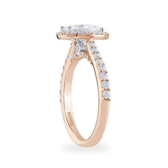 Birks 1879 Rose Gold Pear Diamond Engagement Ring image number 2