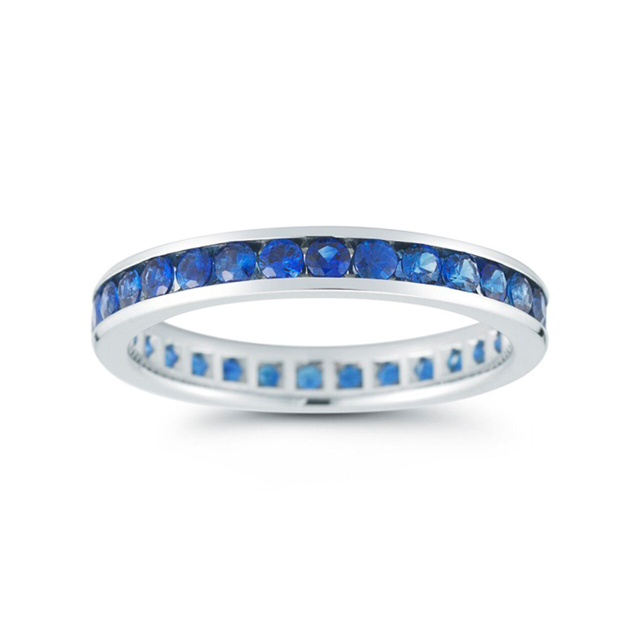 Bijoux Birks White Gold And 10Ct Sapphire Channel Set Eternity Wedding Band image number 0