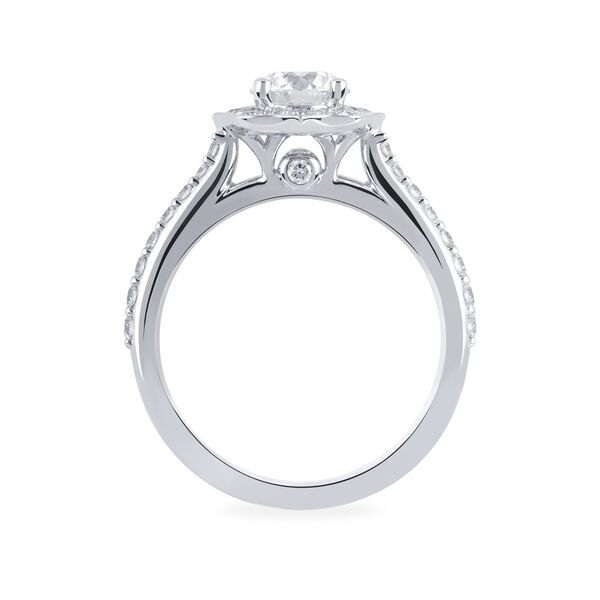 Héritage Bague de fiançailles solitaire et halo de diamants