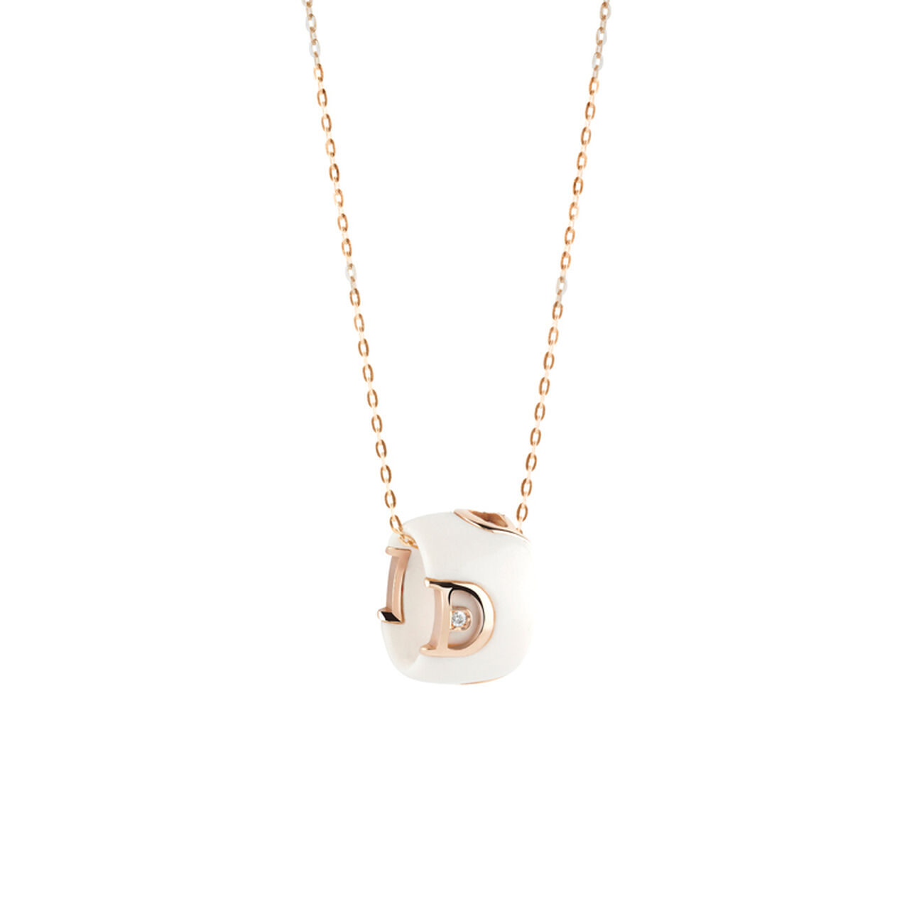 Damiani D.Icon White Ceramic, Rose Gold and Diamond Pendant 20045905 Front image number 0