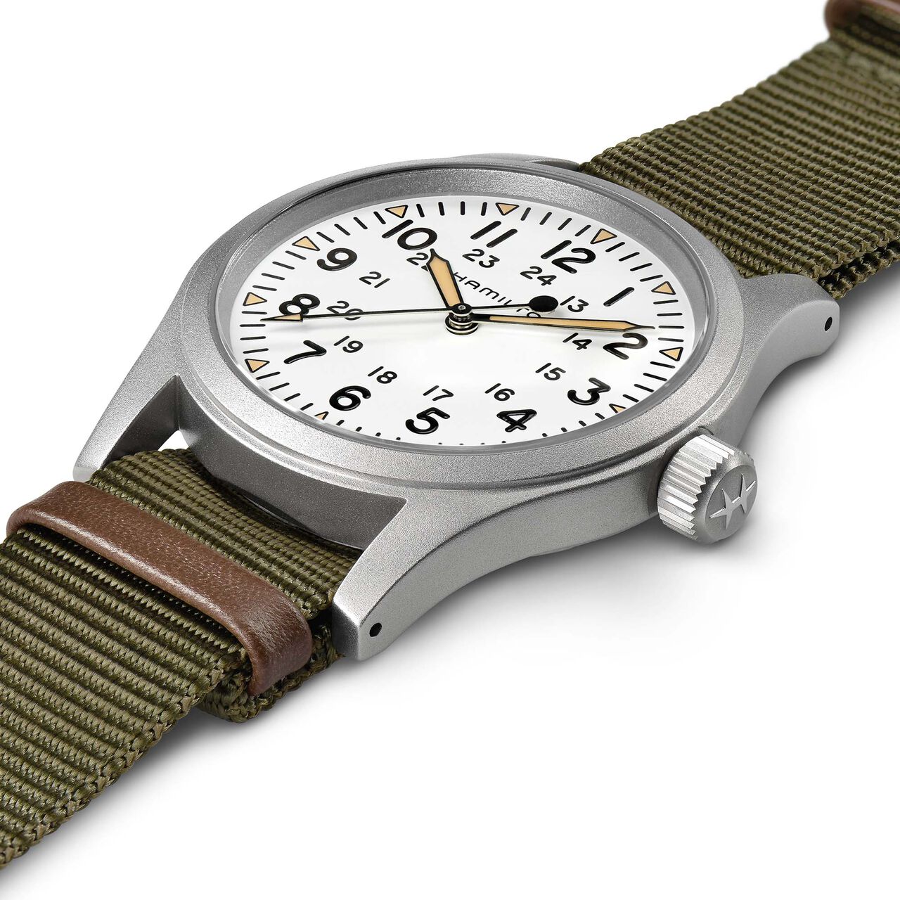 Hamilton Khaki Field 38 mm manuelle en acier inoxydable image number 2