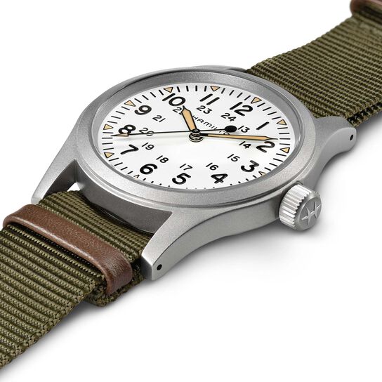 Hamilton Khaki Field 38 mm manuelle en acier inoxydable image number 2
