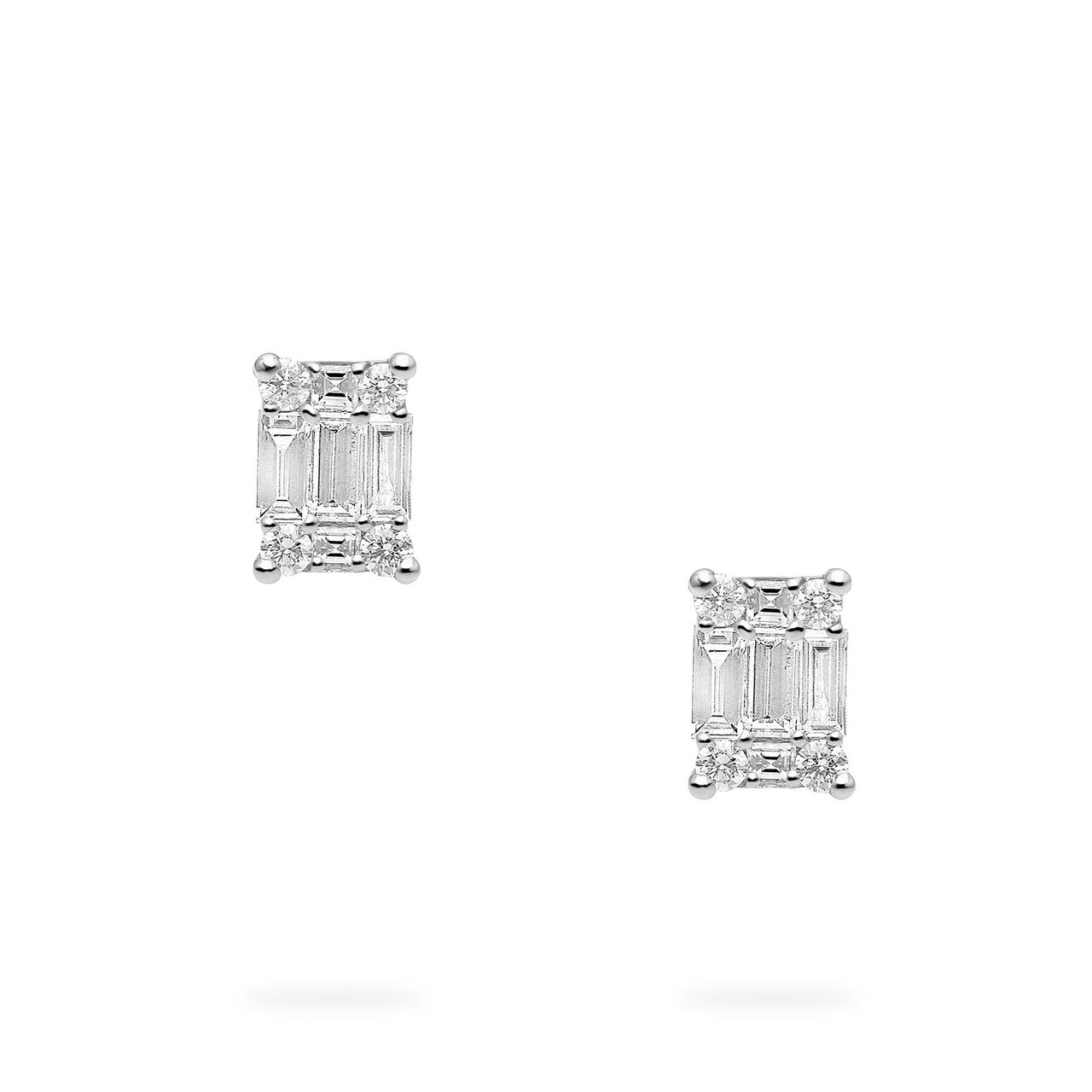 Birks Essentials White Gold Diamond Cluster Earrings image number 2
