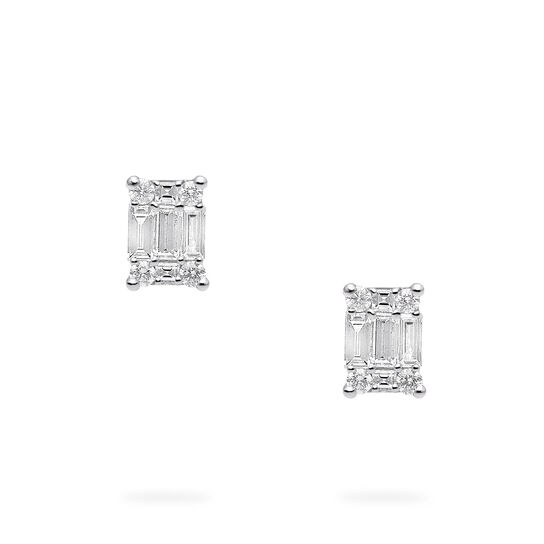 Birks Essentials White Gold Diamond Cluster Earrings image number 2