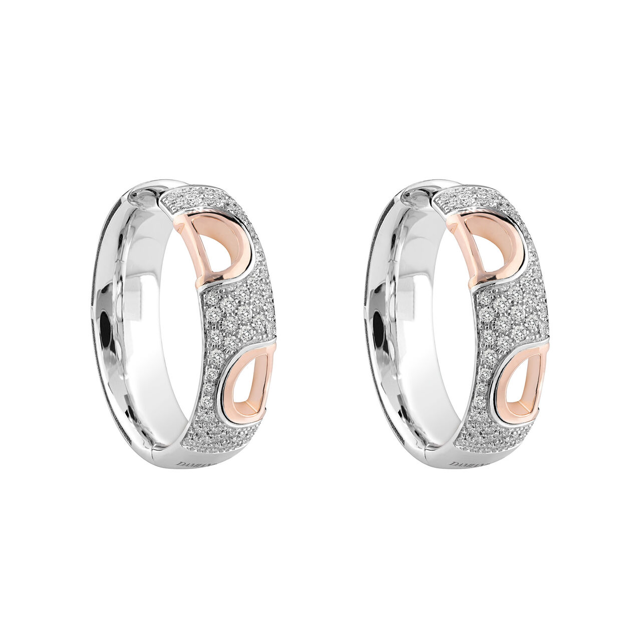 Damiani D.Icon White Gold And Rose Gold Diamond Pave Earrings image number 0