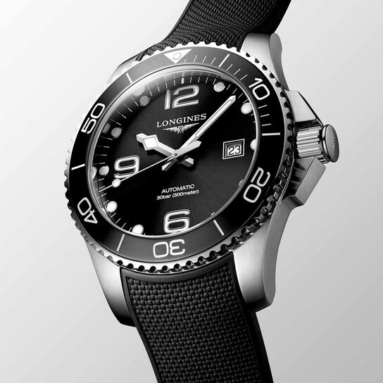 longines hydroconquest automatic 43 mm steel l3.782.4.56.9 face angled image number 1