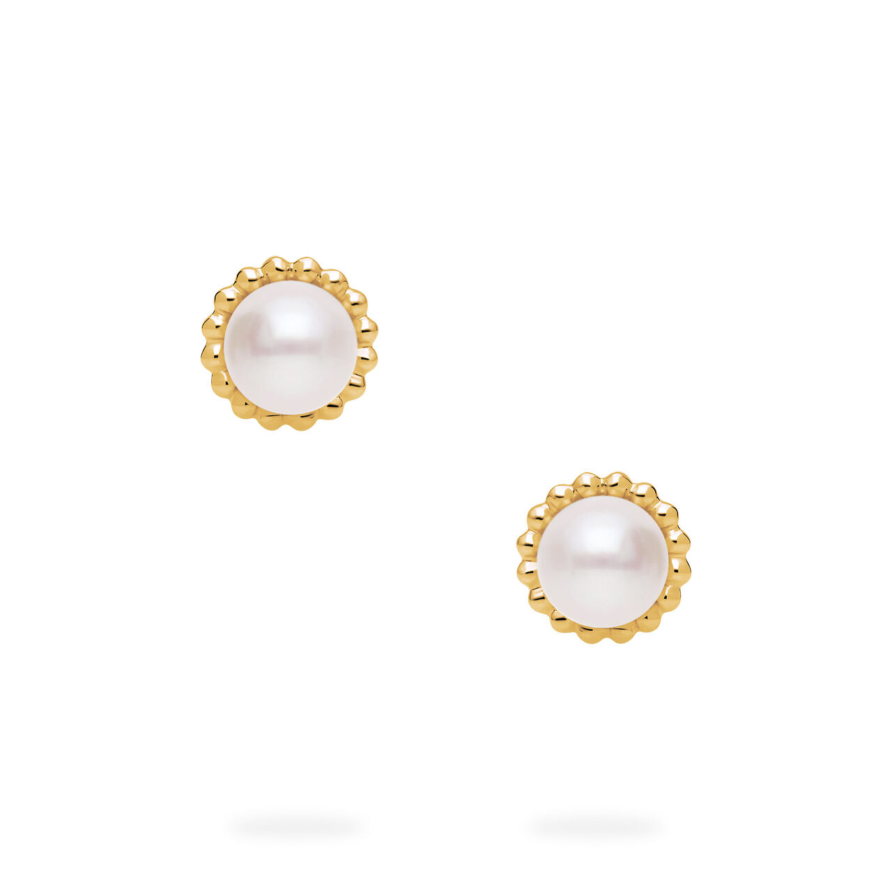 Birks Essentiels Boucles d&rsquo;oreilles en or jaune avec perles d&rsquo;eau douce et billes d&rsquo;or image number 1