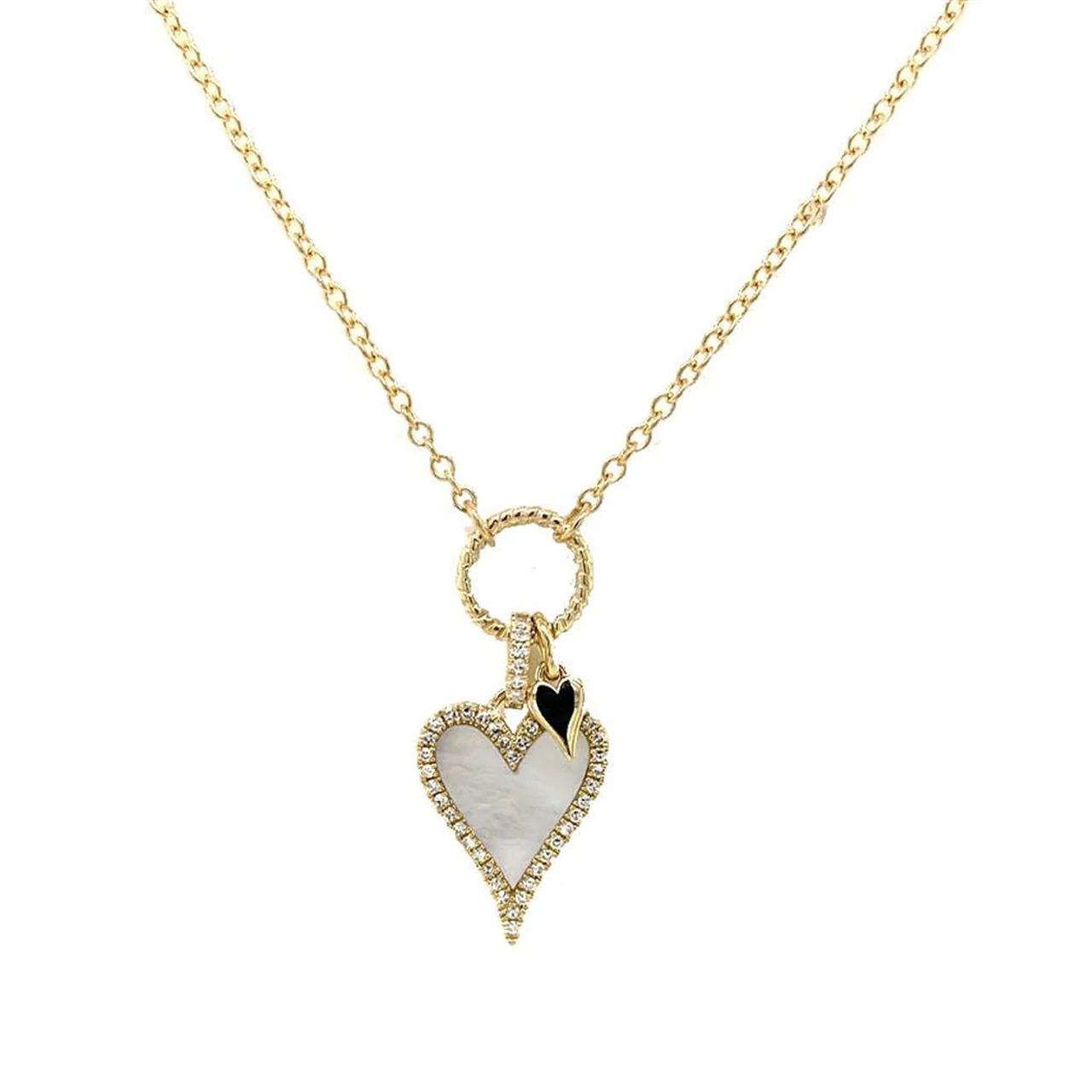 Shy Creation Kate Yellow Gold, Mother-of-Pearl and Diamond Necklace image number 0