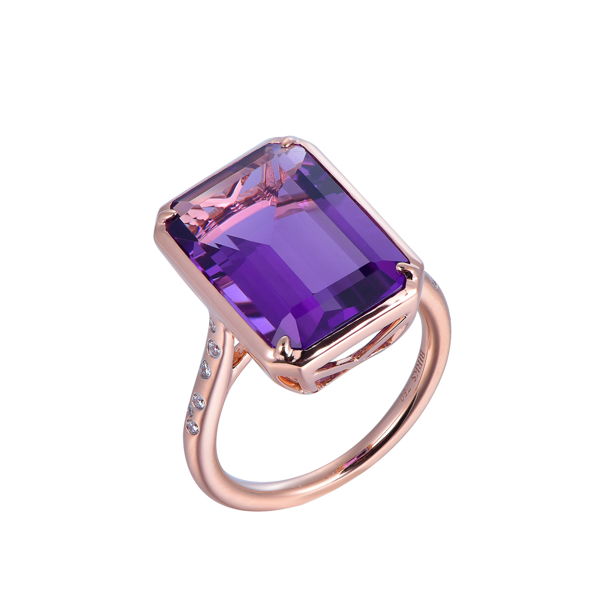 Amethyst Ring in Rose Gold