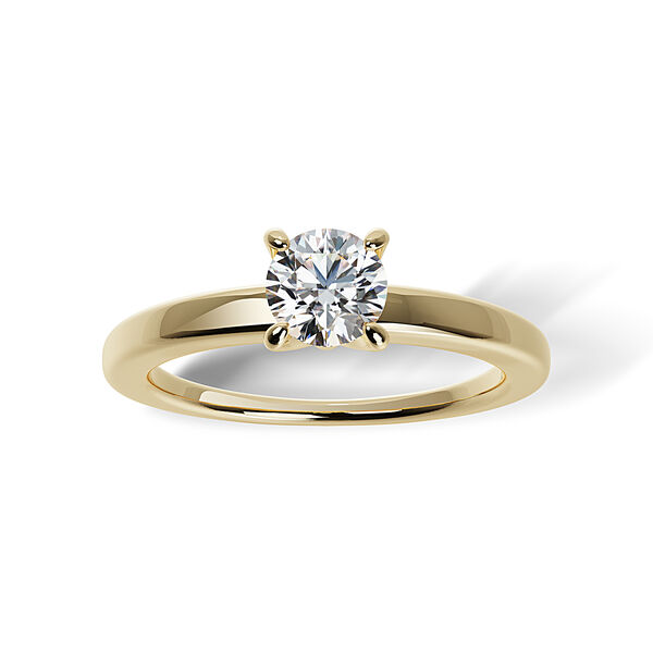 Round Solitaire Yellow Gold Diamond Engagement Ring