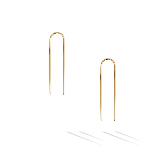 bijoux birks essentials yellow gold 2 row wire earrings image number 1
