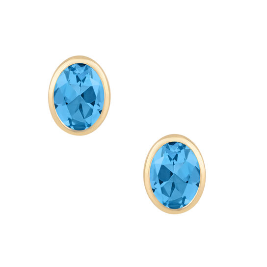 Topaz Oval Bezel Set Studs image number 1