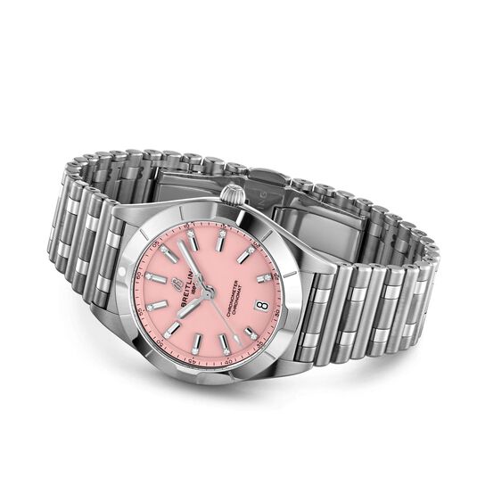 Breitling Chronomat SuperQuartz™ 32 mm Stainless Steel and Diamond Layed Down image number 3