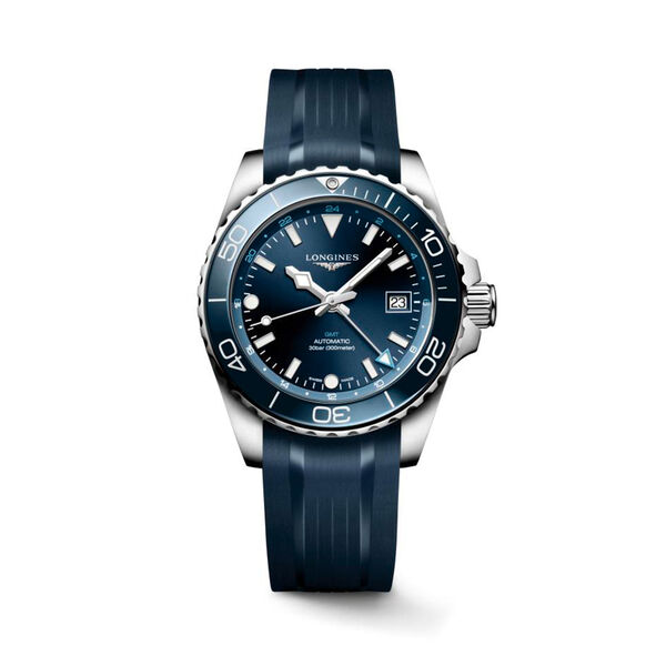 HydroConquest 41 mm GMT automatique en acier inoxydable
